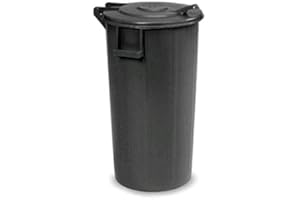 Pack Services BCC060 - Secchio per rifiuti grigi con coperchio 60 litri, nero