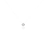 Largo: 42 cm Rendez-vous RueParadis Paris - Collar Colgante Eole - Circonita Solitario - Plata Sterling/Maciza 925 - Joya Mujer
