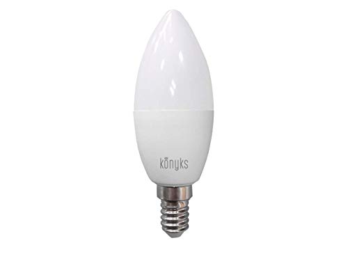 Konyks Antalya E14WR - Ampoule connectée LED RGB WiFi, E14, 4.5W, 16 millions de couleurs, compatible avec Alexa ou Google Home, aucun Hub nécessaire, Automatisations faciles,