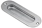 Flush / Recessed Pull Door Handle Oval - Polished Stainless Steel