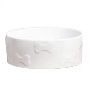 Park Life Designs Large Pet Bowl, White Manor Pattern, 8-1/2