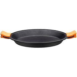 BRA EFFICIENT - Plat à paëlla, 40 cm, anses en Silicone, Aluminium fondu avec revêtement antiadhésif Teflon Platinum Plus