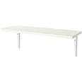 Ikea Burhult/Sibbhult Wall Shelf Size : 59X20 Cm(23 1/4X7 7/8") With Bracket + Screw + Wall Plug Plank With Bracket And Fixing Screw Wall Plug (Shelf Material :)Particleboard,Plastic Edging)(White)