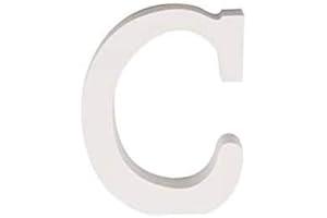 CABLEPELADO - Lettera C in legno, 11 cm, decorazione fai da te, personalizzabile, 3D, fondo bianco