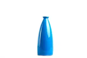 caffeine Ceramic Handmade Glossy Blue Bottle Shape Flower vase (Set of 1)