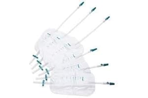 PROSYS Urine Dranable Leg Bags 500ml, Short Tube with Lever Tap x 5 Bags - Includes Leg Bag Straps