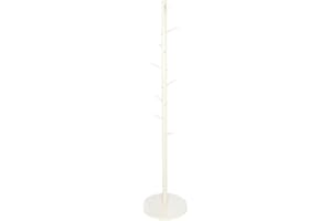 URBNLIVING Freestanding Coat Rack Stand with 8 Hooks - Tree Branch Style Hanger with Sturdy 40cm MDF Base - 174cm Tall Hallway Organizer for Coats Hats Scarves - Easy Assembly