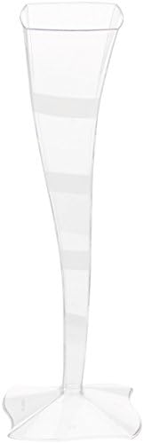 Fineline Settings 6-Piece Wavetrends Square Champagne Flute, 5-Ounce, Clear