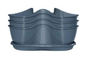 Dreistöckige Pflanzpyramide mit Bewässerungssystem für Kräuter und Blumen, in verschiedenen Farben (anthrazit) - 6