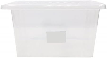 Plastix Clear Plastic Storage Box Boxes With Lids Home Office Stackable UK Made (30 LITRE, With Clear Lid)