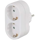 Hama | Socket with Two Sockets (Radon Plug, European Plug, with Fire Protection) Color White