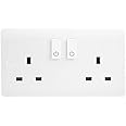 J&M Electrical Click Smart+ 13A 2 Gang Zigbee Smart Socket Outlet CMA30036 White 3-pin UK Plug Plastic Socket