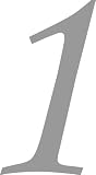 Selbstklebende Hausnummer - 1 - silber, 10 cm hoch - Kleben statt Bohren, Aufkleber für den Aussenbereich, Ziffer, Zahlen, Sticker auch als Wandtattoo, Fensteraufkleber und Türen