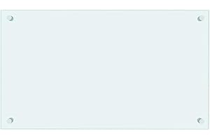 vidaXL Protector Salpicaduras Cocina Vidrio Templado Blanco 70x40cm Utensilios Herramientas Accesorios Protección Grasa al Cocinar Fiable Práctico