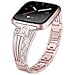 Produktbild DBoer Kompatibel mit Fitbit Versa Uhrenarmbänder Rose Gold für Damen/Mädchen Bling Armbänder mit Strass Edelstahl Metallsektor Ersatzband Armband für Fitbit Versa Smart Uhren