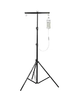 Yugam Tripod IV Drip Glucose Saline Stand Foldable 2 Holder