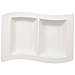 Produktbild Villeroy & Boch NewWave Servier-Teller mit 2 Fächern, 31 x 21 cm, Premium Porzellan, Weiß