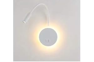‎BUDBUDDY Budbuddy 3 W + 8 W LED Reading Lamp Wall Lamp with Switch Modern Wall Lamp Bed Lamp Wall Light Indoor Reading Light Swivelling Wall Lighting Hallway Bedroom Hotels Bedside Lamp 3000 K