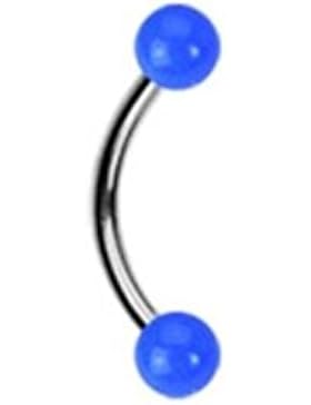 Paula & Fritz® Augenbrauenpiercing Solid Titan 8 Farben zur Auswahl blau T23CAS_B