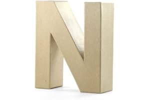 Pracht Creatives Hobby Papp-Buchstabe N | 17,5x5,5 cm | Pappbuchstaben zum Bemalen Basteln Dekorieren Pappmaché