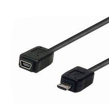 Adapterkabel USB micro-B Stecker zu mini USB 5pin Buchse, 0,2m