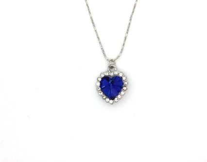 Zewar® Premium Quality Titanic Style Heart Of Ocean Blue Sapphire Crystal Pendant with Chain Swarovski Diamante