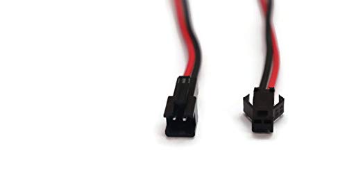Electronic Spices 22 AWG JST SM 2 Pin Plug Male and Female Connector Adapter Electrical Cable Wire for LED Light, 10 Pairs