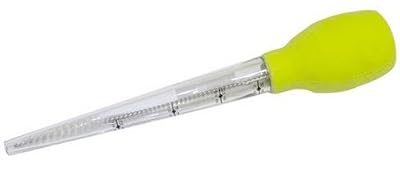Fackelmann 4105350 Poire à Jus avec Embout Silicone/Acier Inoxydable Vert Anis