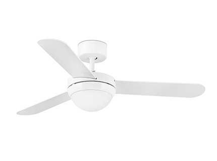 Faro Barcelona Feroe 33600 - Ventilador con luz, 40W, cuerpo de acero/difusor de cristal/palas mad. arce/blanco, color blanco