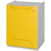 GrecoShop Pattumiera Componibile Per Raccolta Differenziata, Modulo Bianco In Polipropilene, Fissabile A Parete - 5