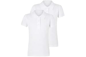Listers Schoolwear Girls White School Polo Shirt Age 3-16 100% Cotton School Plain P.E.