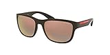 Incluye funda protectora Prada Linea Rossa 0PS 01US Gafas de sol, Brown Rubber, 58 para Hombre