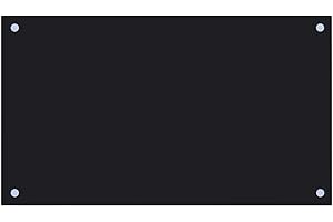 vidaXL Protector Salpicaduras Cocina Vidrio Templado Negro 70x40cm Protección Herramientas Accesorios Protección Grasa al Cocinar Fiable Práctico