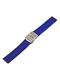 Premium Silikon Taucher Uhrenarmband 20-22-24mm mit Faltschließe Divers Armband Blau 22mm