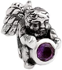 Silverado 'Amethyst - February' Silver Charm - Fits On Pandora Chamilia And Troll Bracelets