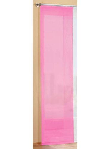 Gardinenbox Preisgünstiger Flächenvorhang Schiebegardine, Transparent, Unifarben, mit Zubehör, 245x60, Rosa, 85589