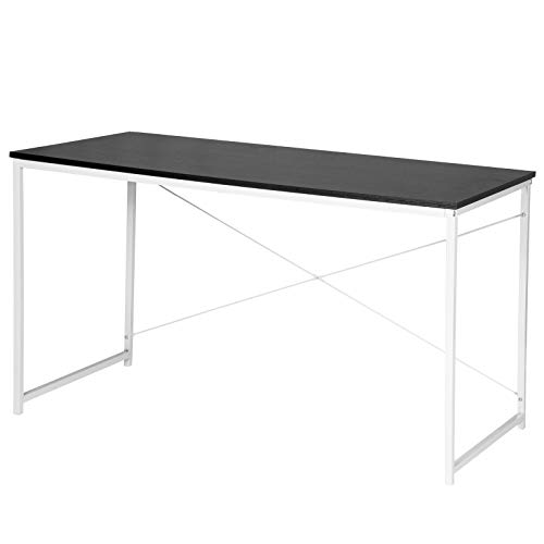 WOLTU TSB08sz Bureau d'ordinateur Table de Bureau pour Travailler Fait de Bois et Acier,Environ 120x60x70cm,Noir