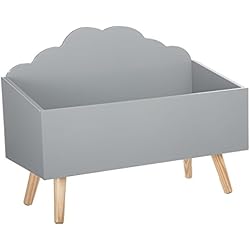 Coffre à jouets Meuble de rangement - Forme Nuage - Coloris GRIS