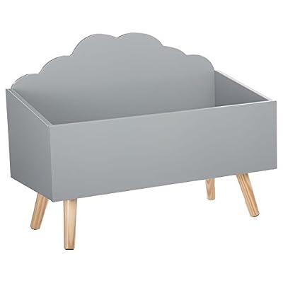 Atmosphera Coffre à jouets Meuble de rangement - Forme Nuage - Coloris GRIS
