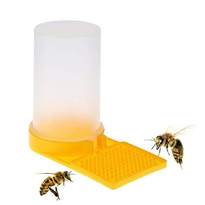 jgashf Miel d'entrée Ruche Abreuvoir Apiculture Eau Feeder Bee Gardant équipement Nest Apiculteur Outil Trousse d'outils pour l'apiculture Abreuvoir d'abeille (13X15X8.5cm, Jaune)