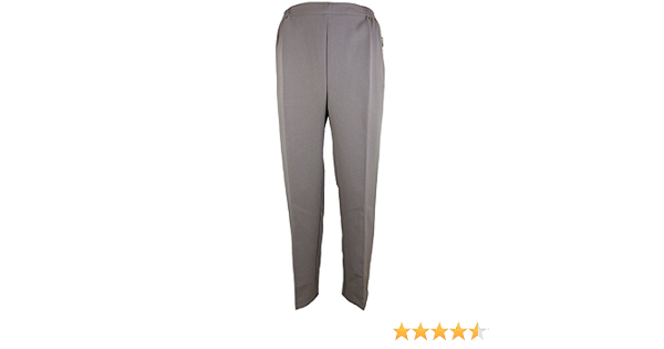 K-Milano Pantaloni da donna con elastico in vita, molto adatti per anziani,  nonni, pantaloni con chiusura lampo e pieghe grigio. : Amazon.it: Moda