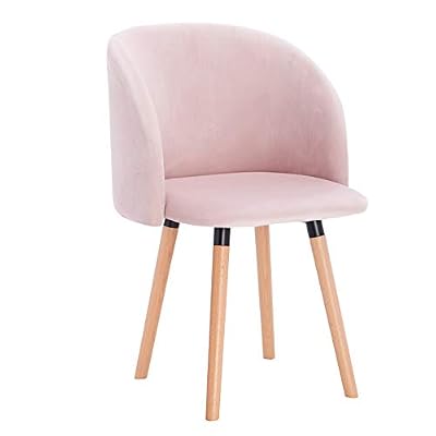 WOLTU 1x Chaise de Salle à Manger Chaise de Repas en Velours Fauteuil de Cuisine, Rose, BH121rs-1