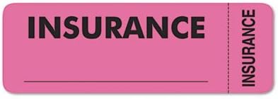 Medical Labels for Insurance, 1 x 3, Fluorescent Pink, 250/Roll, Sold as 1 Roll by Tabbies