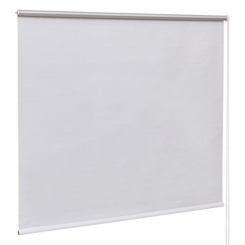 Costway Verdunkelungsrollo Fensterrollo Klemmrollo Thermorollo Seitenzugrollo Klemmfix-Rollo ohne Bohren 110x150cm Farbwahl lichtundurchlässig (Weiß) - 2