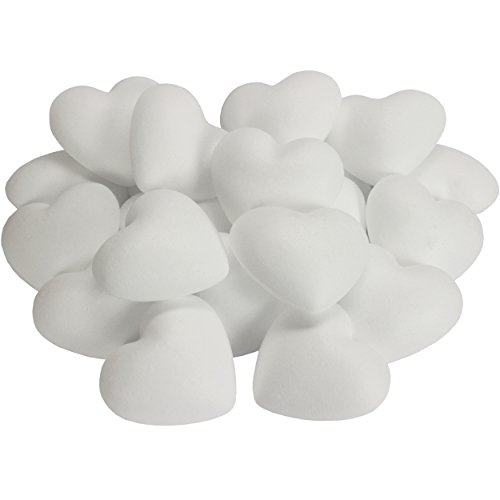 Styroporherzen 20 Stück ✓ Bastelherz 9 cm ✓ volles Herz ist unbemalt / ungestaltet ✓ selbst gemachte Hochzeitsdekoration / Hochzeitsdeko mit den tollen weißen Herzen ✓ tolles Styropor in Herzform für wunderschöne Dekoration ✓ weisse Bastelherzen für Herzdekorationen ✓ Styroporherzen individuell selber gestalten | trendmarkt24 – 25930 - 2