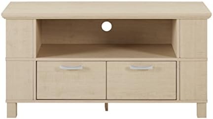 Eden Bridge Designs 44-inch Columbus TV Stand Console, Modern TV LCD LED Flat Screen Stand Entertainment centre Media, Open Side Shelving, 2 - Drawer, Wood, Maple, 41x112x58 cm