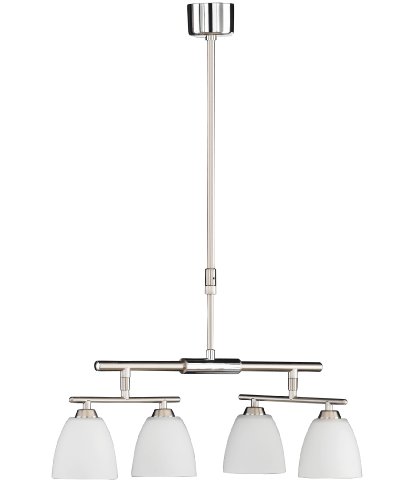 Preisvergleich Produktbild Honsel Leuchten 76034 Pendelleuchte mattnickelGlas weiß