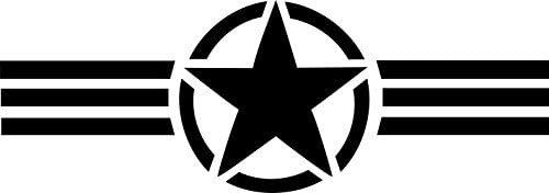 Auto Decal Sticker Hot Rod Star with Stripes (Approx. 10 cm x 30 cm)