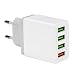Produktbild MMLC 4 Ports USB Quick Charge 3.0 Reiseladegerät QC3.0 Ladegerät EU Stecker (Weiß)
