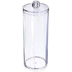 Daorier Acrylique Boite à Coton Tiges Holder Box Boîte de Rangement Boîte de Rangement Maquillage Cosmétique pour Tous Vos Cosmétiques Style Artistique Transparent